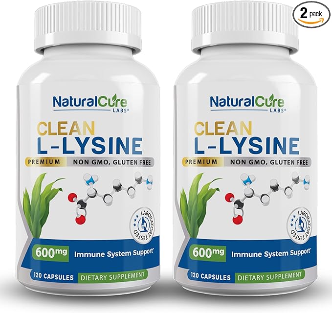 Clean L-Lysine 600mg, 120 Capsules | Vegan, Non-GMO, & Gluten Free