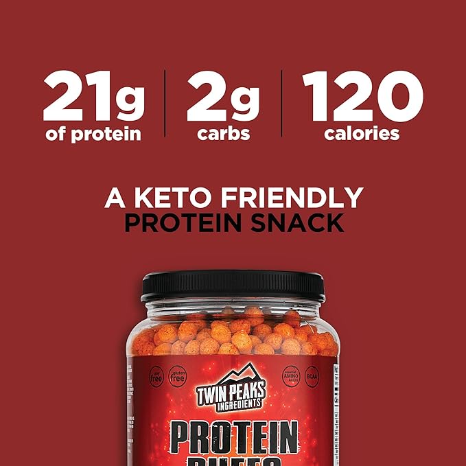 Twin Peaks Low Carb, Keto Friendly Protein Puffs, Mesquite Barbecue (300g, 21g Protein, 2g Carbs)