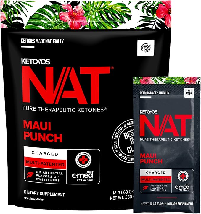 PRÜVIT Keto//OS NAT® Maui Punch – Charged - Supplement for Men and Women (20 Count)
