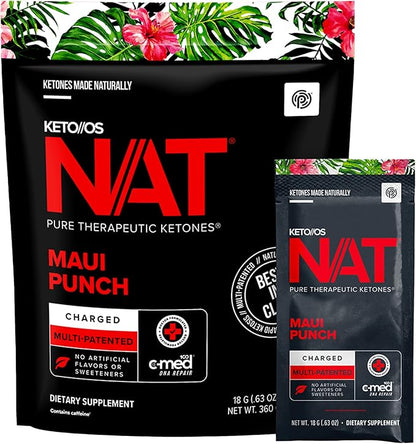 PRÜVIT Keto//OS NAT® Maui Punch – Charged - Supplement for Men and Women (20 Count)