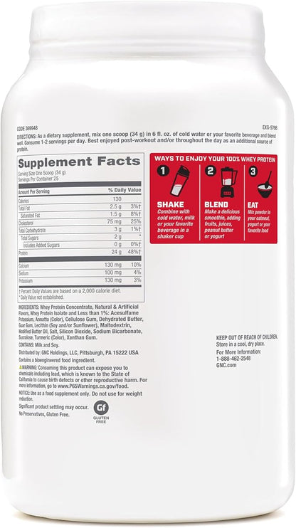 GNC Pro Performance 100% Whey Protein Powder | Supports Healthy Metabolism and Lean Muscle Recovery | Vanilla Cream | 25 Servings