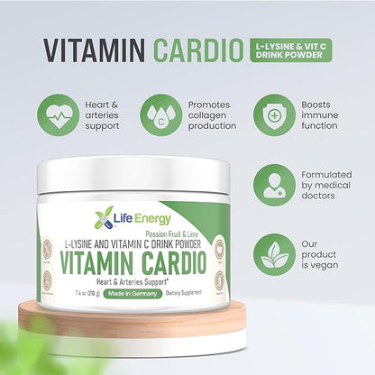 Vitamin Cardio - High-Dosed Vitamin C & Lysine Drink Powder - Heart & Arteries Support