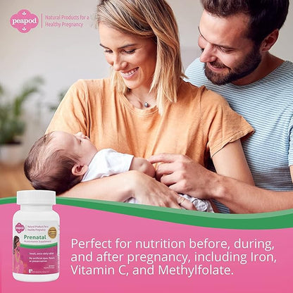 Fairhaven Health Peapod Prenatal Multivitamin - 1 Per Day, Light Vanilla Flavor - Pregnancy Must Haves for Women and Baby Health - Includes Iron, Vitamin C, and Folic Acid - 2 Month Supply