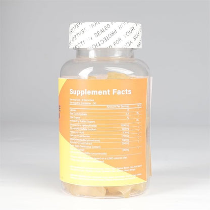 Vegan Glucosamine Chondroitin Gummies, Support Supplement for Adults Men & Women, 1500mg Extra Strength Glucosamine with Chondroitin MSM Turmeric Elderberry