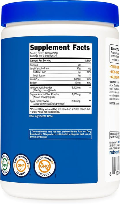 Nutricost Soluble Fiber (Unflavored) 30 Servings - Vegan, Non-GMO, Gluten Free