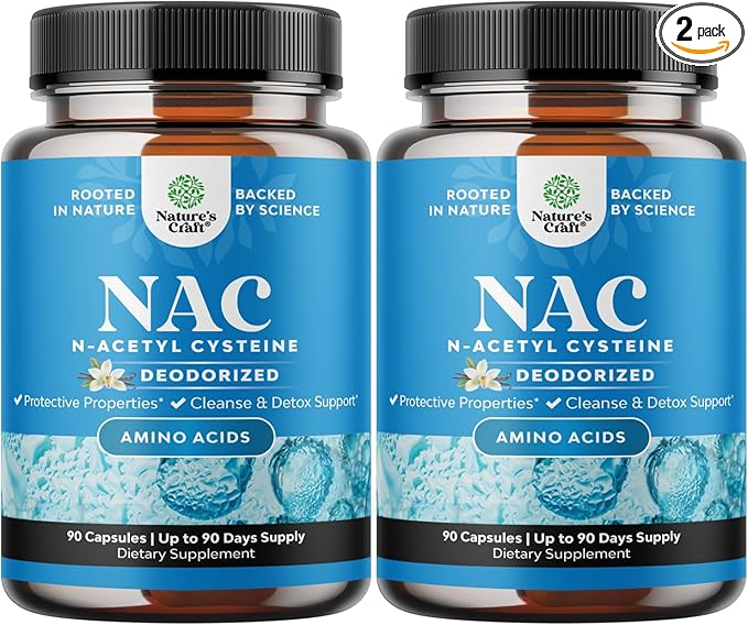 NAC Supplement N-Acetyl Cysteine 600mg - Vegan High Absorption NAC 600 mg Capsules - Glutathione Precursor for Liver Cleanse Detox & Repair plus Lung Health and Immunity Support (180 Servings)