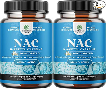 NAC Supplement N-Acetyl Cysteine 600mg - Vegan High Absorption NAC 600 mg Capsules - Glutathione Precursor for Liver Cleanse Detox & Repair plus Lung Health and Immunity Support (180 Servings)
