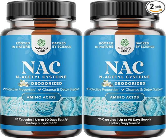 NAC Supplement N-Acetyl Cysteine 600mg - Vegan High Absorption NAC 600 mg Capsules - Glutathione Precursor for Liver Cleanse Detox & Repair plus Lung Health and Immunity Support (180 Servings)