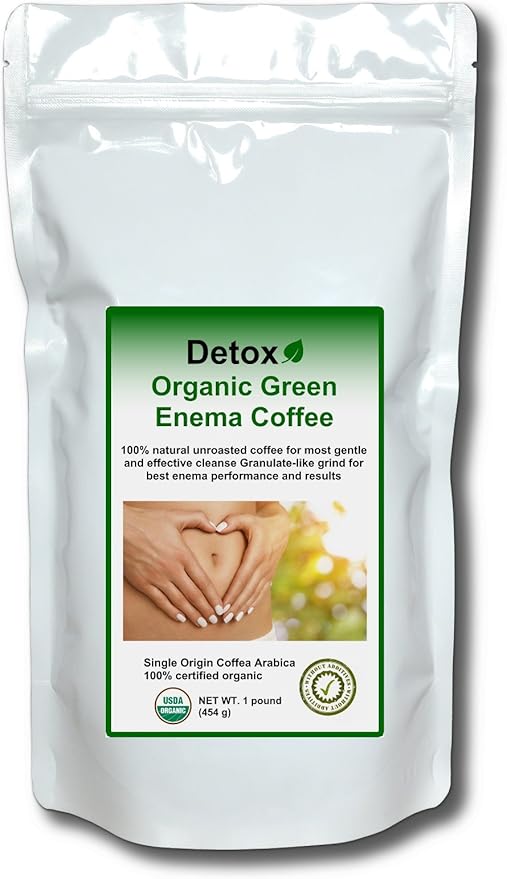 Detox Organic Green Enema Coffee (1 Pound) - Germany's No.1 for Therapy (Gerson), Weight Loss, Detox and Cleansing - GMP certified, Lab tested, Mold Free