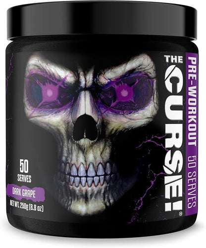 JNX SPORTS The Curse! Pre Workout Powder - Dark Grape 50 Servings | Preworkout: Boost Strength, Energy + Focus for Men & Women | Caffeine, Beta-Alanine, Creatine & L-Citrulline