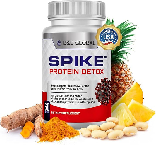 Spike Protein Detox | Nattokinase 3000Fu, Bromelain 500mg, Curcumin 1000mg | 60 Capsules - 30-Day Supply | Promotes Natural Balance | Spike Support Formula | Unflavored