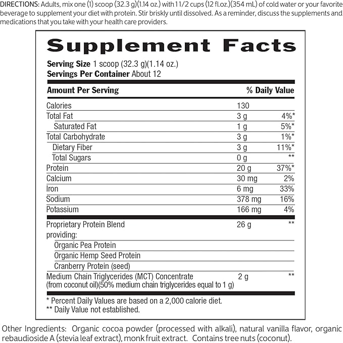 Biochem, Vegan Protein Powder, 20g of Plant-Based Protein to Support Muscles, Chocolate, 13.6 oz