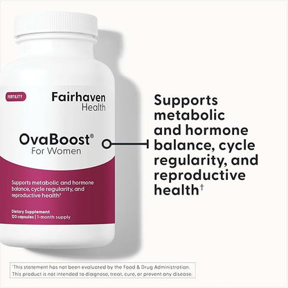 Fairhaven Health Ovaboost Fertility Supplements for Women | Conception for her Vitamins | Womens Ovulation & Egg Quality | Myo-Inositol, Folate & CoQ10 | Natural Fertility Support | 120 Capsules