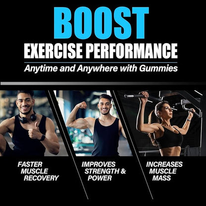 Creatine Monohydrate Gummies for Men & Women-5g of Creatine Monohydrate per Serving- Increase Strength and Build Muscle,Sugar Free,Vegan,Blueberry Flavor, 120 Count,B571