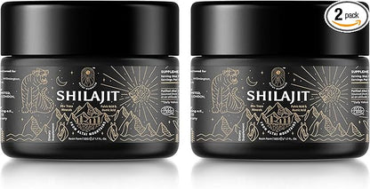 Shilajit Resin with Fulvic Acid & Trace Minerals, Original Siberian Pure Shilajit with 85+ Humic Acid Supplement, Support Metabolism & Immune System - 100 Serving / 50g (2 Pack), Gel