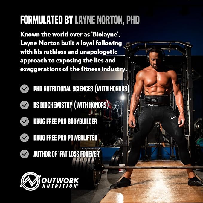 Outwork Nutrition Recovery Supplement, Post Workout Recovery Powder & Muscle Builder for Men and Women, Recharge Muscles After Gym, Backed by Science, 240 Gr (Unflavored)