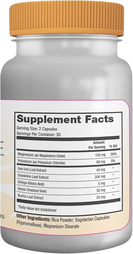 Capisette Water Retention Support - Reduces Swollen Feet, Ankles, and Legs - Reduce Swelling & Fluid Retention from Edema. Includes: Potassium, Dandelion Root, & More- Dietary Supplement (60 capsules)