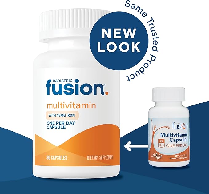 Bariatric Fusion One Per Day Bariatric Multivitamin with Iron | Easy to Swallow Capsule | Vitamin for Bariatric Surgery Patients | Gastric Bypass and Sleeve Gastrectomy | 30 Count | 1 Month Supply
