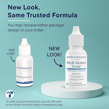 Biotics Research Bio-D-Mulsion Forte Liquid Vitamin D Drops 4000 IU – Vitamin D3 2000iu /Drop for Adults & Kids –Best Absorption, Strengthens Bones, Supports Cardiovascular & Immune System -1 fl oz