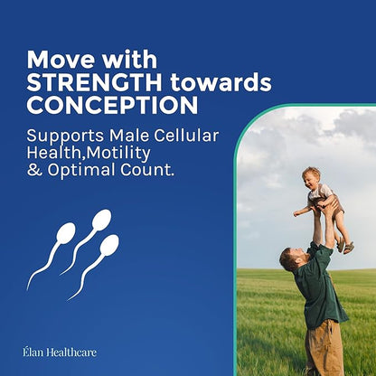 Medfertil for Men Dietary Supplement (90 ct) with L-Carnitine, Vitamin C, E, B12, Folate, Zinc, Selenium, and Co-Q10 / Once a Day Tablet/ 3 Month Supply/Elan Healthcare