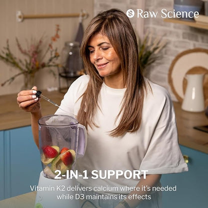 Liquid Vitamin D3 K2 10000 iu & 200 mcg - Vitamin D with MK7 Vitamin K2 Drops - Bone Density & Heart Support Liquid Vitamins for Women & Men, High Absorption Vit K2 D3 Vitamin Supplement - 2 fl oz