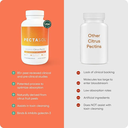 PectaSol Modified Citrus Pectin – 90 Capsules – Total-Body Health Supplement to Support the Heart, Immune System, Inflammation Response & Healthy Aging + Maintain Healthy Galectin-3 Levels