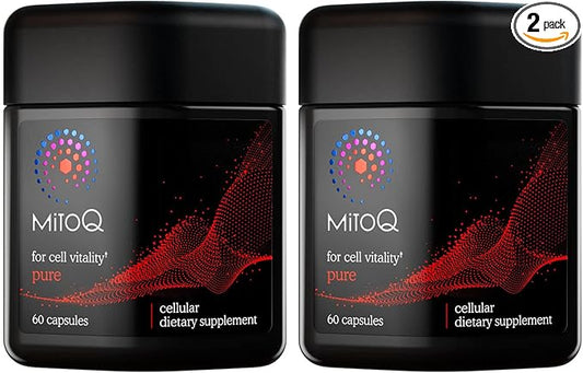 MitoQ Pure Mitochondria-targeted Antioxidant Supplement | Reducing Free Radical Damage & Oxidative Stress | Supports Cellular Longevity, Metabolic Health, Healthier Aging, and Energy (120 Capsules)