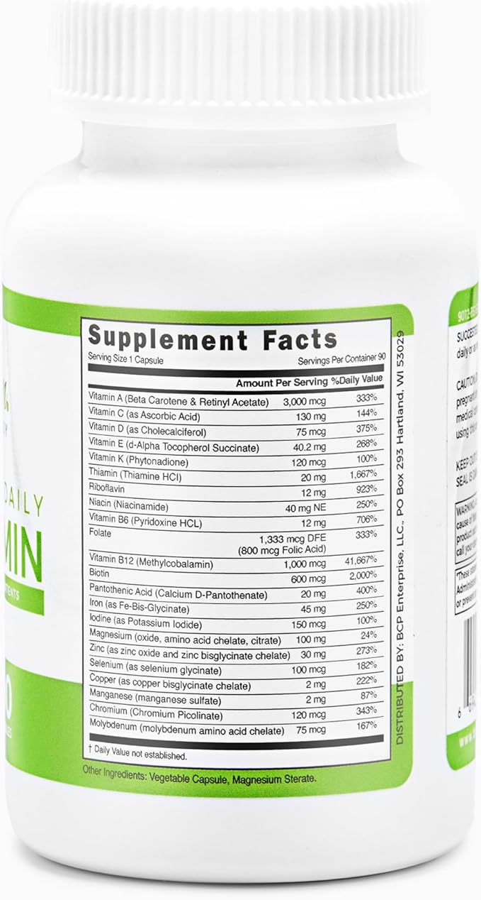 BariSlim Advanced Once Daily Bariatric Multivitamin Capsule - 45 mg of Iron - Bariatric Vitamin for Post Bariatric Surgery Including Gastric Bypass and Gastric Sleeve | 90 Day Supply