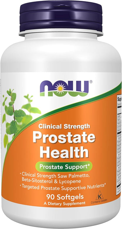 NOW Supplements, Prostate Health, Clinical Strength Saw Palmetto, Beta-Sitosterol & Lycopene, 90 Softgels