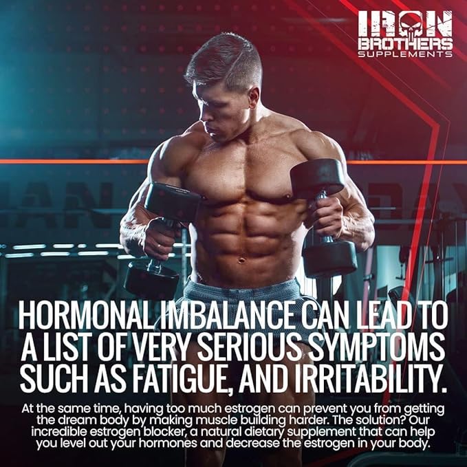 Test Booster for Men with Estrogen Blocker - Anti-Estrogen Dietary Supplement - Natural Aromatase Inhibitor - Increase Libido & Strength 60 Capsules - Muscle Growth - Weight Loss (2 Bottles)