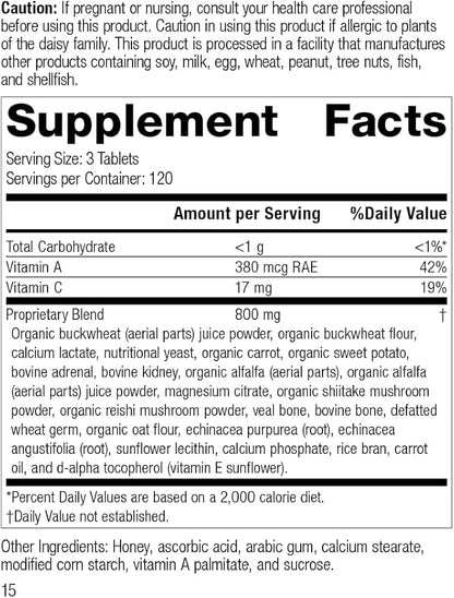 Standard Process Cataplex A-C-P Heart Health, Gum Health, Immune Support, and Vascular Supplement with Vitamin C, Magnesium Citrate, Nutritional Yeast, Vitamin A, Reishi Mushroom Powder - 360 Tablets