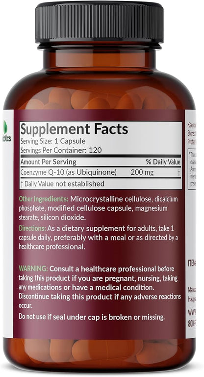 Futurebiotics CoQ10 200 MG Cellular Energy Production, 120 Vegetarian Capsules