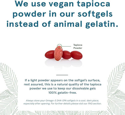 DEVA Vegan Omega-3 DHA Supplement, Once-Per-Day Softgel 200 MG, Carrageenan Free, Gelatin Free, Non-Fish, Algae Oil, Omega-3 Fatty Acids - 90 Softgels