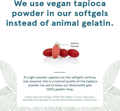 DEVA Vegan Omega-3 DHA EPA Supplement Once-Per-Day Softgel 300 MG - Carrageenan Gelatin & Gluten Free - Non-Fish Algae Oil Fatty Acids - 90 Softgels