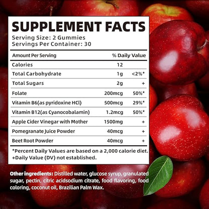 Regina Keto ACV Gummies, Apple Cider Vinegar Gummies with B12 for Energy & Wellness, for Man and Woman, Gelatin-Free, Delicious & Convenient (60 Count)