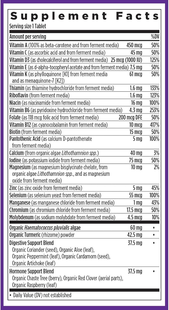 New Chapter Women's Multivitamin 50 Plus for Cellular Energy, Heart & Immune Support with 20+ Nutrients + Astaxanthin - Every Woman's One Daily 55+, Gentle on The Stomach, 72 Count