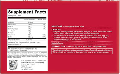 Liquid Collagen for Women, Collagen Drink with 10,000mg Marine Collagen Peptides, Collagen Liquid for Women for Hair Growth, Skin Repair, Nail Strength, 1.69 Fl Oz (Pack of 30)