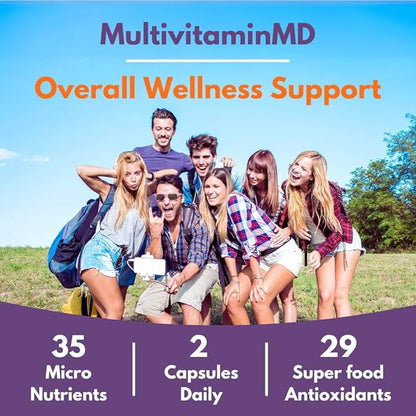 ScimeraMD® MultivitaminMD Full-Spectrum Supplement Capsule with Minerals, Antioxidants, and Superfood Combination for Metabolism, Joint Support, Hair, Skin, and Nails, 60 CT