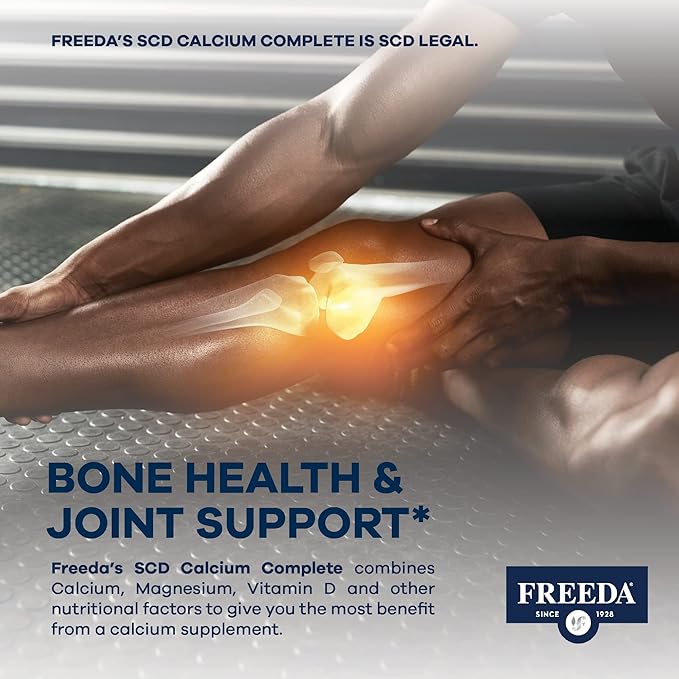 FREEDA Calcium Complex - Kosher Calcium Citrate Supplement with Magnesium and Vitamin D, K2 - Bone Health & Joint Support for Women & Men (180 Capsules) - Suitable for All, SCD Compliant