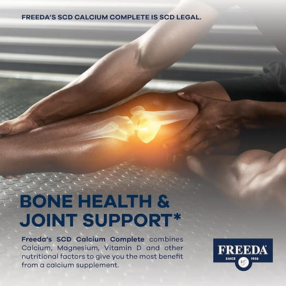 FREEDA Calcium Complex - Kosher Calcium Citrate Supplement with Magnesium and Vitamin D, K2 - Bone Health & Joint Support for Women & Men (180 Capsules) - Suitable for All, SCD Compliant