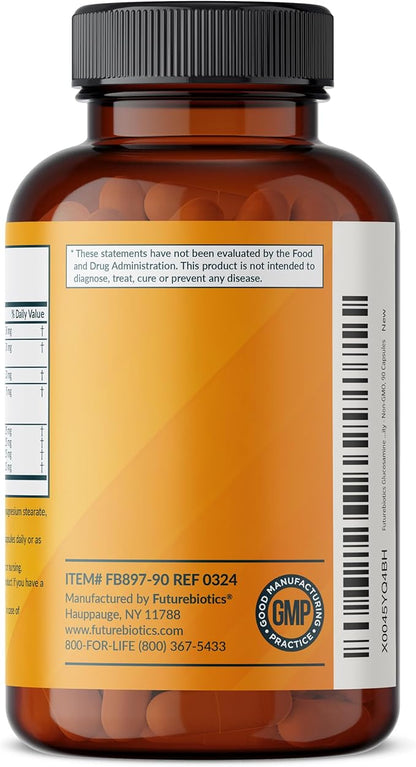 Futurebiotics Glucosamine Chondroitin Turmeric & MSM Advanced Joint Formula, Supports Healthy Joints & Mobility - Non-GMO, 90 Capsules