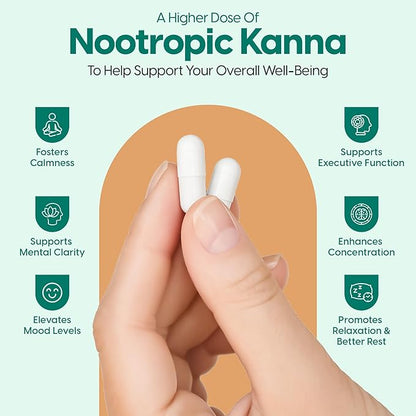 Mega Kannect Capsules with 5% Kanna Alkaloid| Elevates Mood, Boosts Energy Levels, Enhances Mental Clarity | Sceletium Tortuosum Daily Supplements for Men & Women (30 Count)