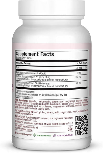 Maxi Health Yummie Oraldophilus - Acidophilus Probiotics - Tropical Flavor - 50 Chewies - Kosher