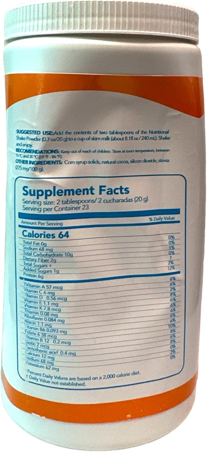 Chocolate Protein Powder with Multivitamins, 16 oz, Shelo Nabel