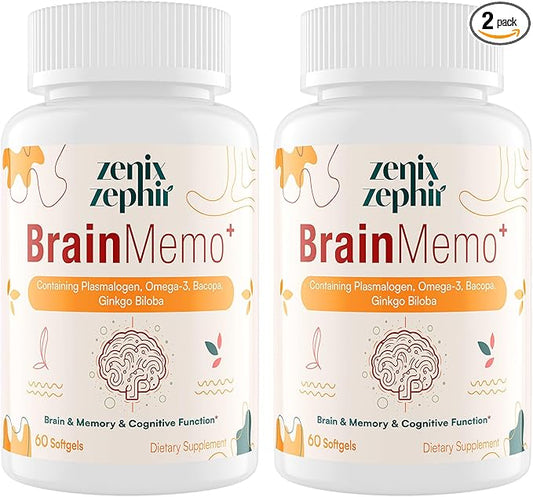 Memory Focus Supplement - Brain Support with Omega-3, Bacopa and Plasmalogens for Enhanced Cognitive Function - Concentration and Memory - Non-GMO, 120 Softgels