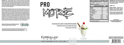 CONTROLLED LABS PROmore Protein Powder (27 Servings) - 24g Protein Per Scoop - 94% Sugar-Free, Premium Smooth-Drink Formula (Chocolate Ice Cream Sundae) (27 Servings, French Vanilla Ice Cream Sundae)