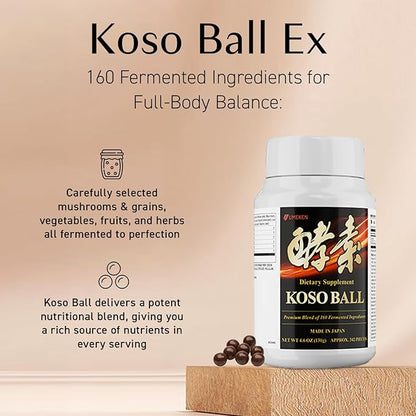 Umeken Koso Ball Infused with Pure 160 Fermented Ingredients, Japanese Supplements for Overall Wellness & Balanced Nutrition, Small 1 Pack, 342 Pieces