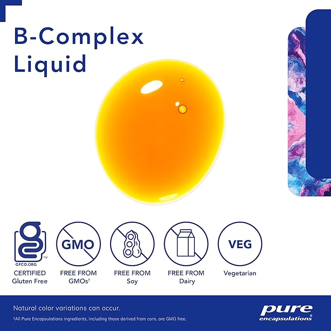 Pure Encapsulations B-Complex Liquid - Liquid Vitamin B Complex - for Nerve & Energy Metabolism* - Gluten Free & Vegetarian - 4.73 oz (140 mL)