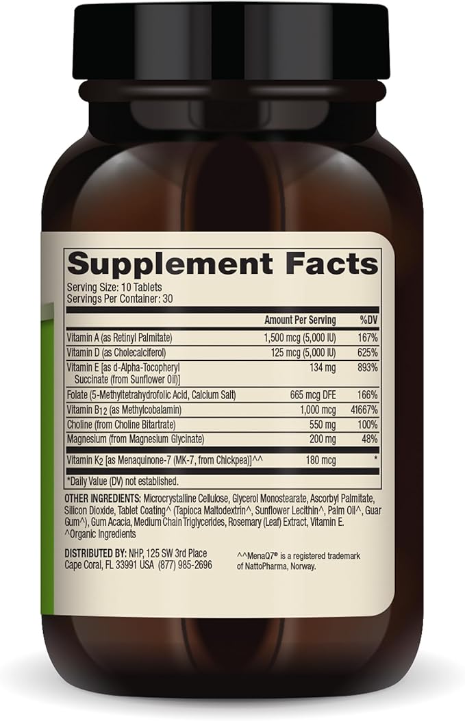 Dr. Mercola Multivitamin Mini-Tabs, 30 Servings (300 Tablets), with 8 Key Nutrients, Dietary Supplements, Supports Immune and Brain Health, Non-GMO