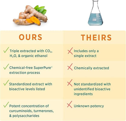 Pure Synergy SuperPure Turmeric Extract | Organic Turmeric Curcumin Supplement | 500 mg Turmeric Extract Capsules | Potent Support for Immune and Joint Health (60 Capsules)